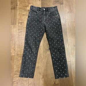 Anthro | Pilcro and the letterpress ultra high rise jeweled straight jeans 27